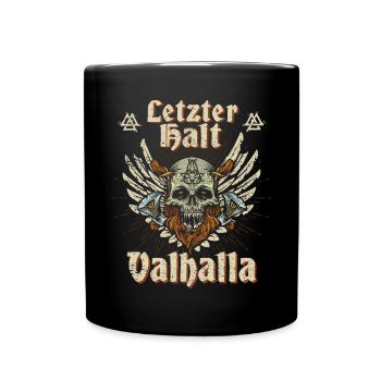 Wikinger - Odin Thor Walhalla nordische Mythologie - Tasse einfarbig - Schwarz - Vorne