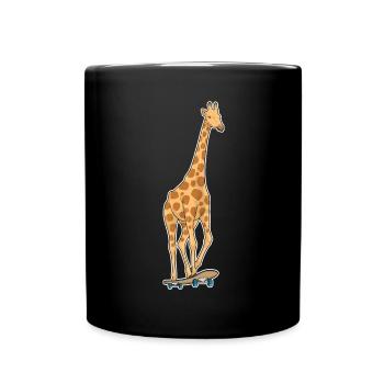 Giraffe Skater Skateboard - Full Colour Mug - black - Front