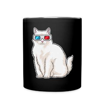 Cat Glasses - Full Colour Mug - black - Front