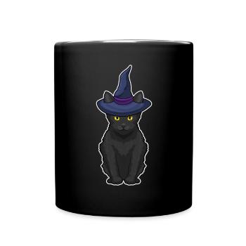 Chat Sorcière d’Halloween - Mug uni - noir - Devant