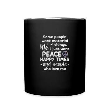 Hippie - Tasse einfarbig - Schwarz - Vorne