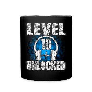 Niveau 10 Cadeau d’anniversaire débloqué 10 ans - Mug uni - noir - Devant