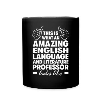 English Language & Literature Professor - Full Colour Mug - black - Front