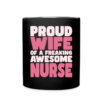 Proud Wife of A Damn Good Guy - Full Colour Mug - black - Front