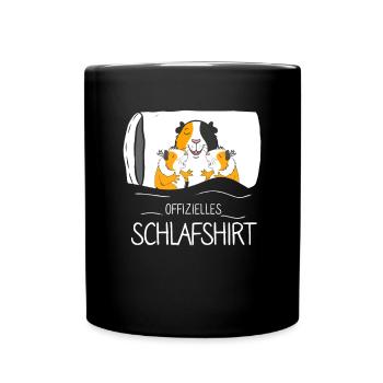 Offizielles Schlafshirt Hamster - Tasse einfarbig - Schwarz - Vorne