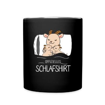 Offizielles Schlafshirt Ziege - Tasse einfarbig - Schwarz - Vorne