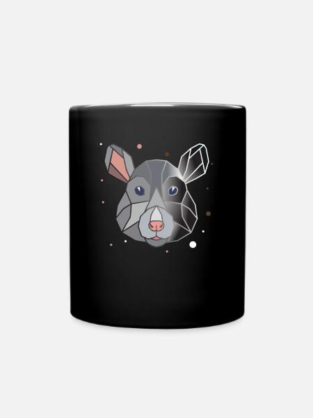 Ratte Polygon - Tasse einfarbig - Schwarz