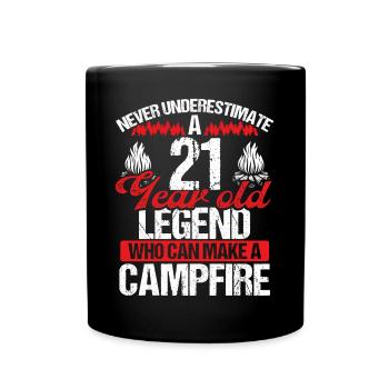 21 Year Old Camper Scouting Scout 21 Birthday - Full Colour Mug - black - Front