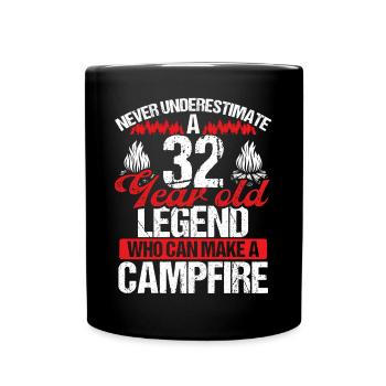 32 Year Old Camper Scouting Scout 32 Birthday - Full Colour Mug - black - Front