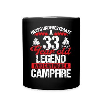 33 Year Old Camper Scouting Scout 33 Birthday - Full Colour Mug - black - Front