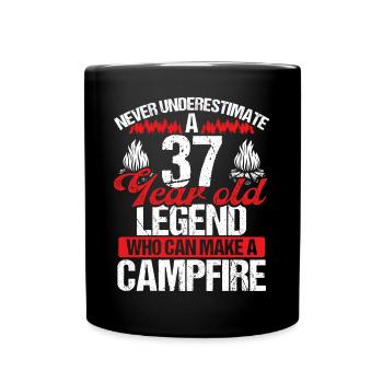 37 Year Old Camper Scouting Scout 37 Birthday - Full Colour Mug - black - Front