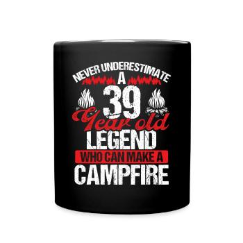 39 Year Old Camper Scouting Scout 39 Birthday - Full Colour Mug - black - Front
