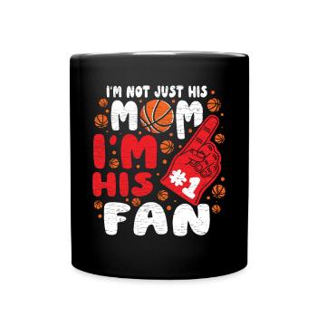 Basketball Mama Geschenk - Tasse einfarbig - Schwarz - Vorne