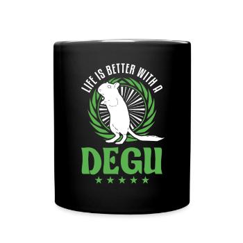 La vie est meilleure avec un Degu - Mug uni - noir - Devant