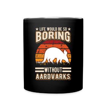 Erdferkel Geschenk Aardvark - Tasse einfarbig - Schwarz - Vorne