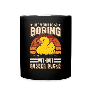 Canard en caoutchouc Cadeau Canard Grinçant Canard Bain Canard - Mug uni - noir - Devant