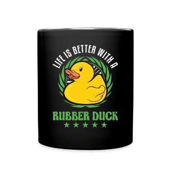 La vie est meilleure avec un Rubber Duck Gummiente - Mug uni - noir - Devant