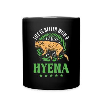 La vie est meilleure avec une Hyène Loup de Terre Hyène - Mug uni - noir - Devant