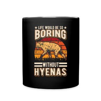Hyäne Geschenk Erdwolf Hyena - Tasse einfarbig - Schwarz - Vorne
