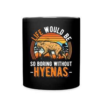 Hyäne Geschenk Erdwolf Hyena - Tasse einfarbig - Schwarz - Vorne