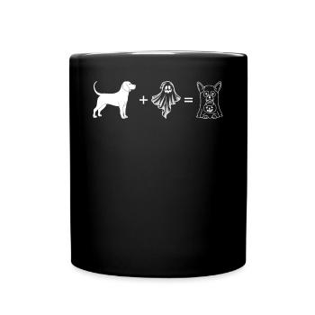 Halloween Dog Ghost I Dog + Ghost = Ghost Dog - Tasse einfarbig - Schwarz - Vorne
