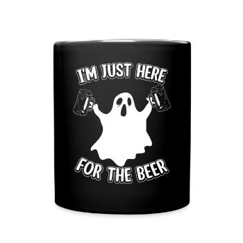 Fantôme d’Halloween Je suis juste ici pour la relique de la bière - Mug uni - noir - Devant