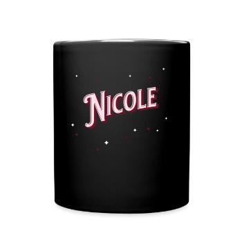 Nicole Namen personalisiert - Tasse einfarbig - Schwarz - Vorne