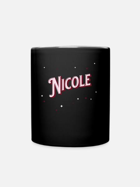 Nicole Namen personalisiert - Tasse einfarbig - Schwarz
