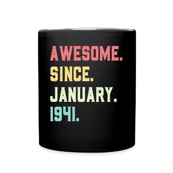 Génial depuis janvier 1941 - Mug uni - noir - Devant