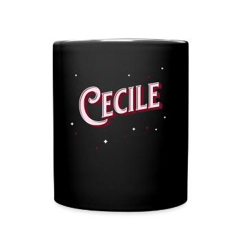 Cecile Namen personalisiert - Tasse einfarbig - Schwarz - Vorne
