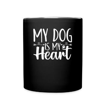 My dog is my heart - Full Colour Mug - black - Front