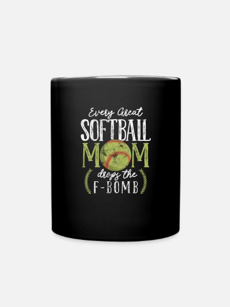 Softball Mutter - Tasse einfarbig - Schwarz