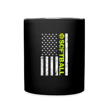 Softball États-Unis - Mug uni - noir - Devant