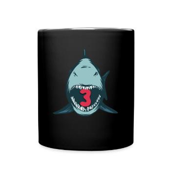 Megalodon Shark 3rd Birthday 3 Years Megalodon - Full Colour Mug - black - Front