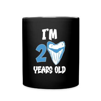 I am 2 years old - Megalodon tooth shark 2. - Full Colour Mug - black - Front