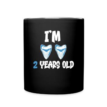 I am 2 years old - Megalodon tooth shark 2. - Full Colour Mug - black - Front