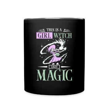 This is a girl witch likes magic - Full Colour Mug - black - Front
