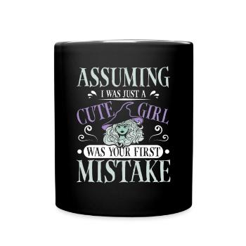 cute girl halloween saying - Full Colour Mug - black - Front