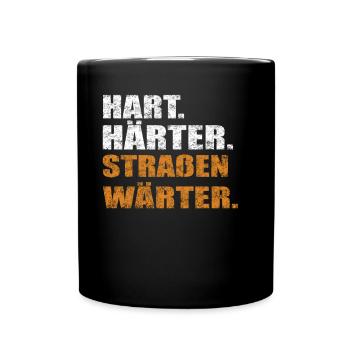 Hart Härter Straßenwärter | Road construction - Full Colour Mug - black - Front