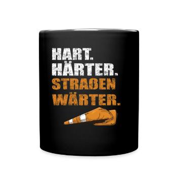 Hart Härter Straßenwärter | Road construction - Full Colour Mug - black - Front