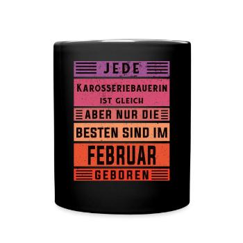Autoschlosser Geburtstag Februar geboren - Tasse einfarbig - Schwarz - Vorne
