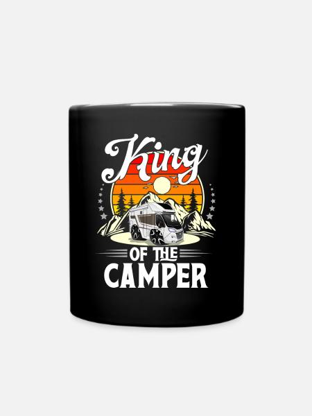 Camping Camper Campen - Tasse einfarbig - Schwarz