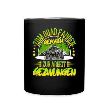 Quad ATV Offroad Quadfahrer - Tasse einfarbig - Schwarz - Vorne
