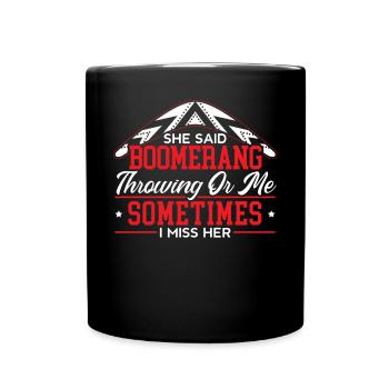 Boomerang Lover Throw Sport Aboriginal Australier - Tasse einfarbig - Schwarz - Vorne
