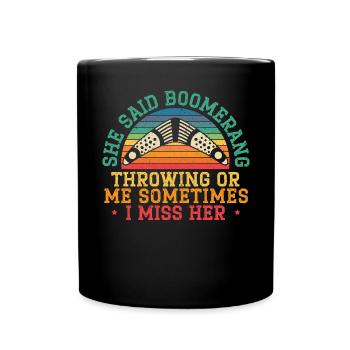 Boomerang Lover Throw Sport Aboriginal Australier - Tasse einfarbig - Schwarz - Vorne