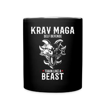 Krav Maga Dragon - Trainieren wie eine Bestie - - Tasse einfarbig - Schwarz - Vorne