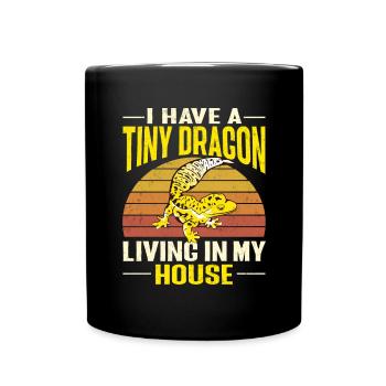 Leopard Gecko Lizard Reptiles Herpetologist - Full Colour Mug - black - Front