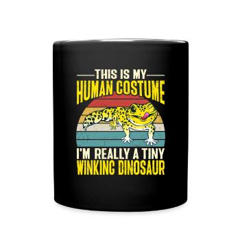 Leopard Gecko Lizard Reptiles Herpetologist - Full Colour Mug - black - Front