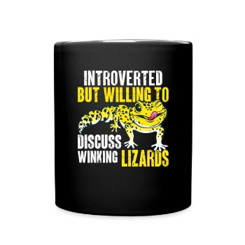 Leopard Gecko Lizard Reptiles Herpetologist - Full Colour Mug - black - Front