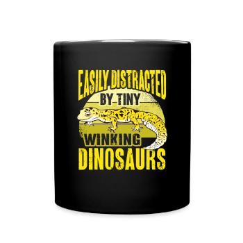 Leopard Gecko Lizard Reptiles Herpetologist - Full Colour Mug - black - Front